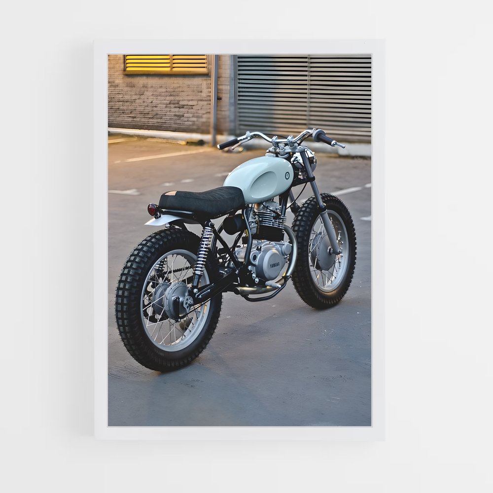 Poster Café Racer Blanc – affiche Ducati (vue 3)